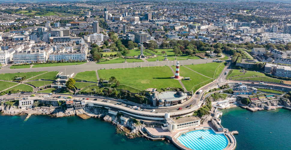 A photograph of Plymouth Hoe